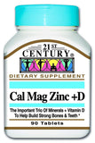 21st Century Cal Mag Zinc D3 - 90 Tablets | Bone & Immune Support