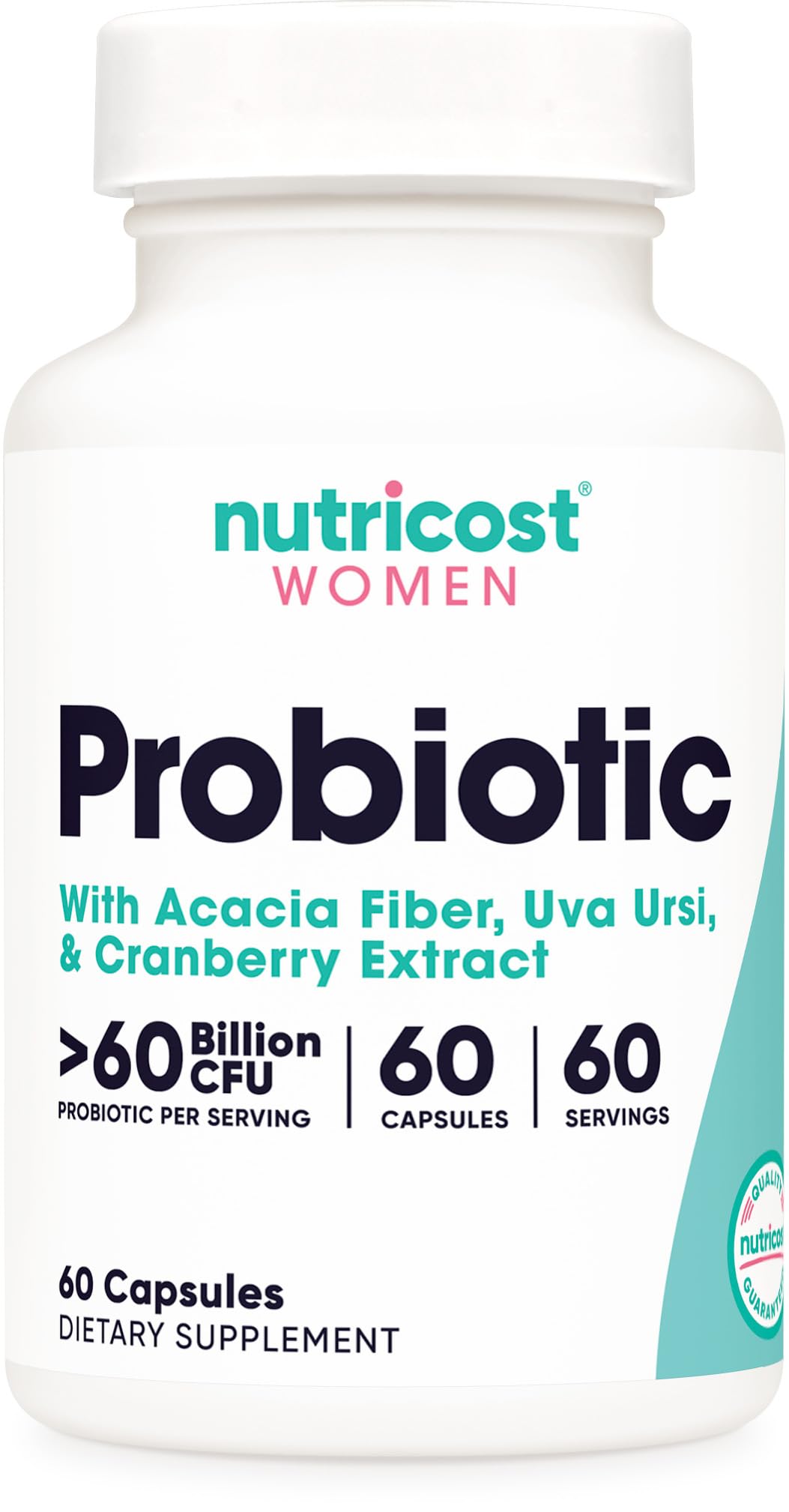Nutricost Probiotic for Women 60 Billion CFU - 60 Capsules | Digestive & Urinary Health with Cranberry & Uva Ursi