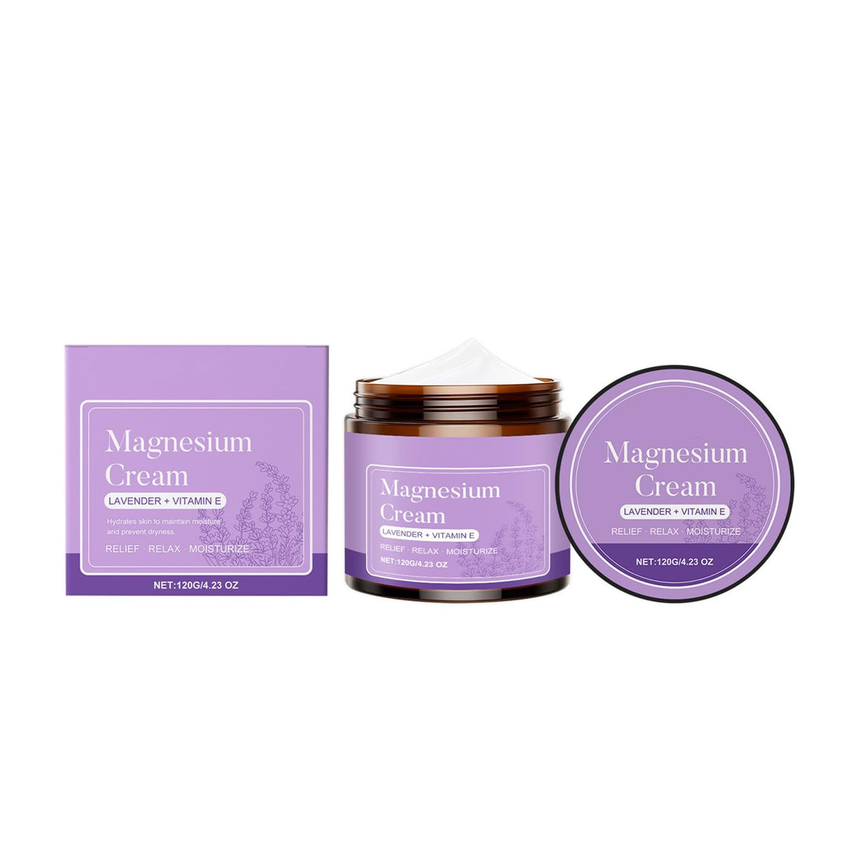 Magnesium Sleep Cream with Lavender & Olive Oil - Muscle Relaxing & Stress Relief Aid