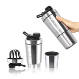 OSHIMA 700ml Protein Shaker Bottle with Button Lid, Stainless Steel Gym Bottle