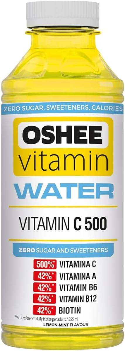 Oshee Lemon & Mint C500 Vitamin-Infused Still Water - Refreshing Hydration, 555ml