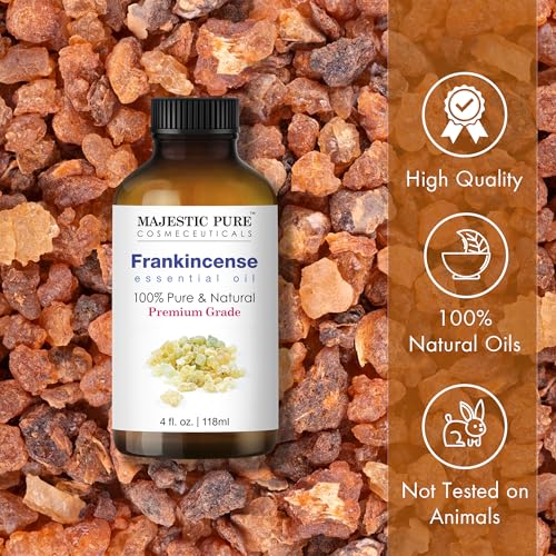 MAJESTIC PURE Frankincense Essential Oil 118 ml – 100% Pure & Natural for Aromatherapy, Skincare & Hair Care