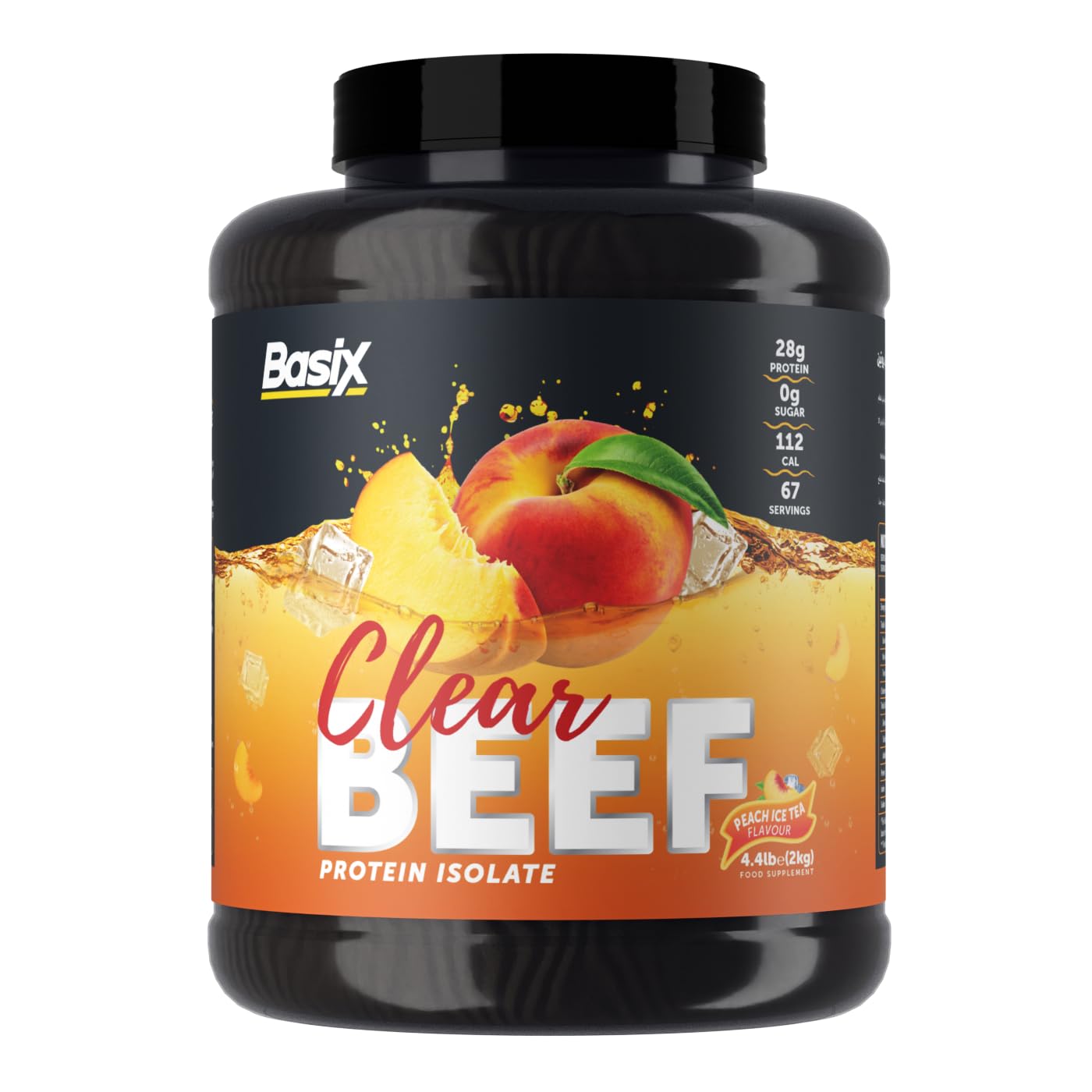 BASIX CLEAR BEEF PROTEIN ISOLATE PEACH ICED TEA 4.4LB