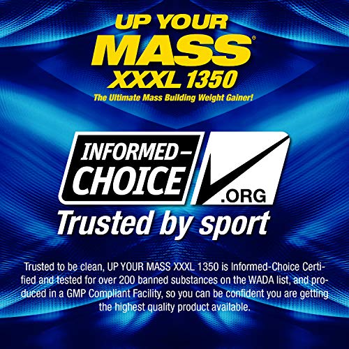 MHP Up Your Mass XXXL 1350 Mass Gainer - Milk Chocolate Flavor, 6lb Tub for Rapid Muscle Gain