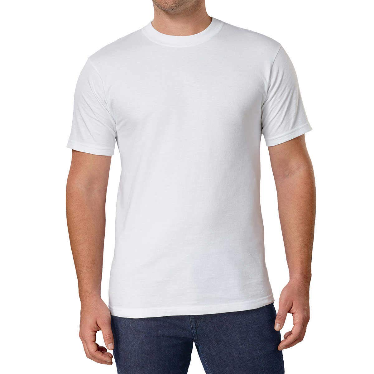 Kirkland Signature Men's 100% Cotton Crew Neck T-Shirts - 6 Pack