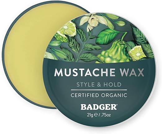 Badger Mustache Wax: Natural Hold, Subtle Shine & Flexible Control