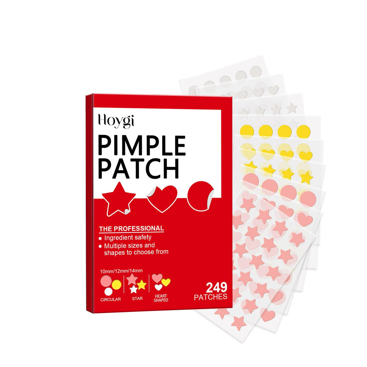 Pepisk 249-Count Multi-Shaped Hydrocolloid Acne Patches | Ultra-Thin & Invisible with Strong Adhesion for No-Makeup Looks