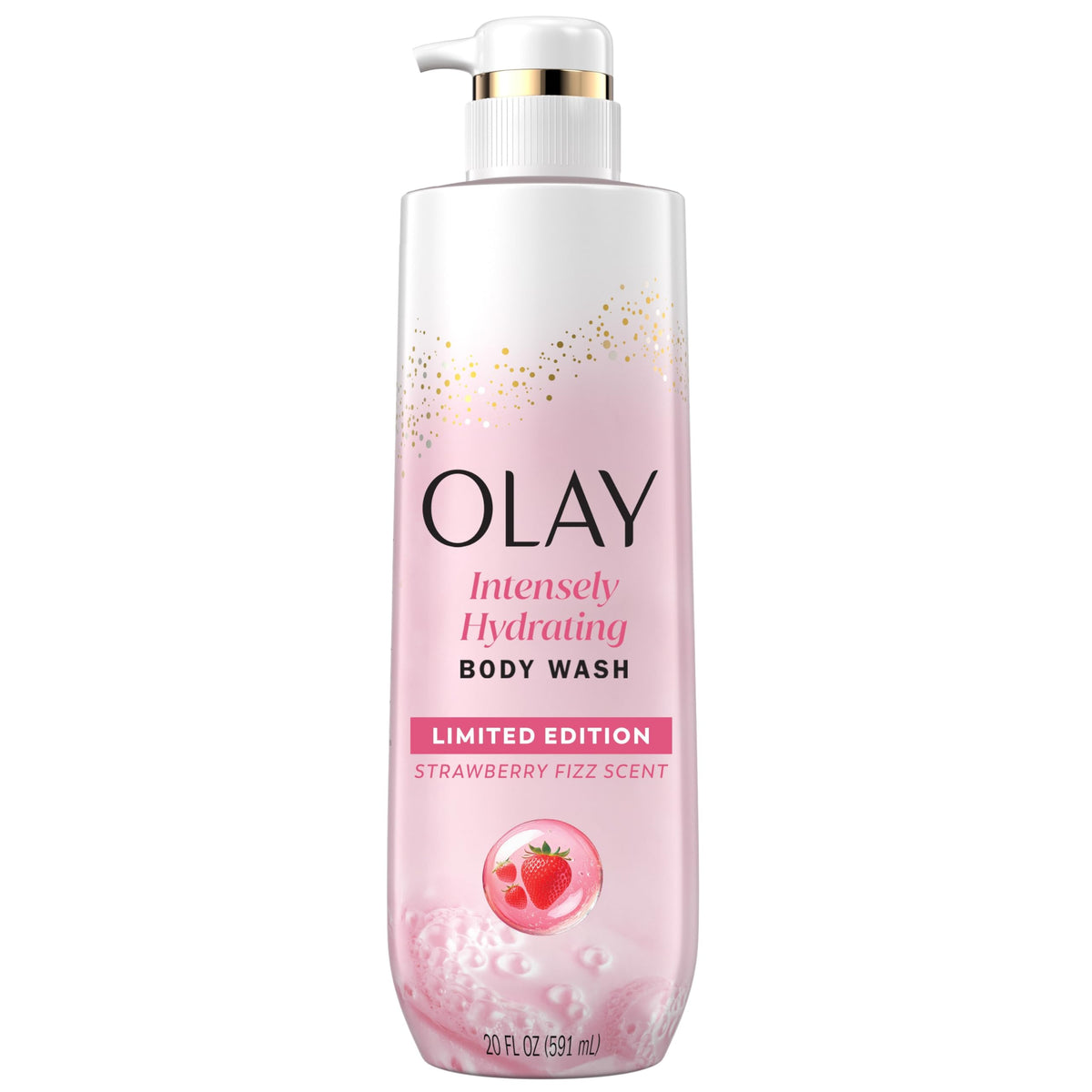 Olay Body Wash for Women, Intensely Hydrating with Pro-Hyaluronic Acid Serum Complex - Strawberry Summer Fizz Scent (20 fl oz)