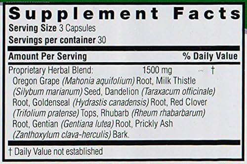 Nature's Answer Liver Support - 90 Vegetarian Capsules (1500mcg)