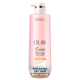 Olay Super Serum Body Wash for Extra Dry Skin - 24hr Hydration & Brightening - 18.5 fl oz