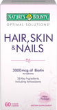 Nature's Bounty Hair, Skin and Nails Caplets - 60 Count - Supports Healthy Hair, Glowing Skin & Strong Nails