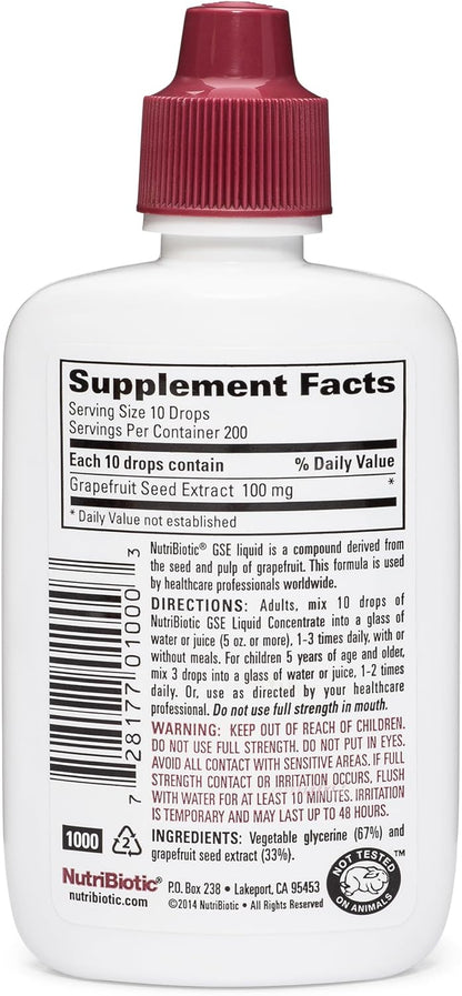 NutriBiotic – GSE, 4 Oz Liquid | The Original Grapefruit Seed Extract Premium Concentrate with Bioflavonoids | Potent Immune & Overall Health Support | Vegan, Gluten Free, Non-GMO (Copy)