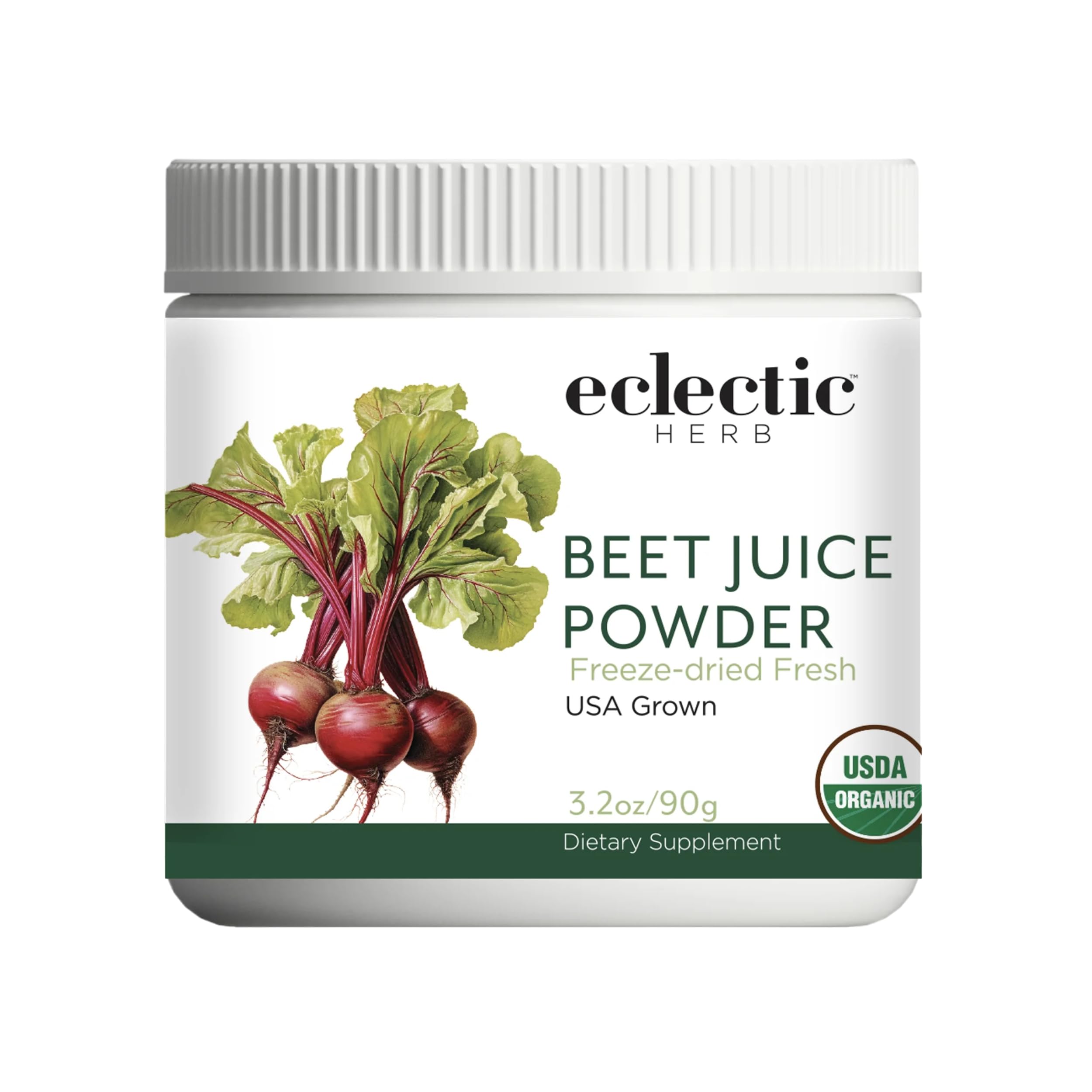 Organic Beet Juice Powder by Eclectic Institute - 90g for Energy & Antioxidants