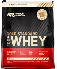 Optimum Nutrition 100% Gold Standard Whey Protein Powder - Protein Powder with a Blend of Hydrolyzed, Isolate & Whey - for Muscle Recovery - S'Mores, 5.64 lb (80 Servings)
