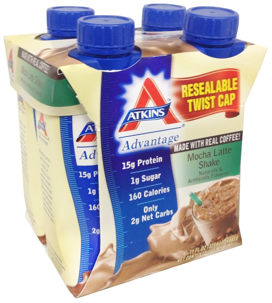 Atkins Mocha Latte Iced Coffee Protein Shake (4-Pack) - Keto Friendly