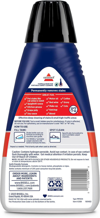 Bissell Professional Spot and Stain + Oxy Portable Machine Formula, 32 oz