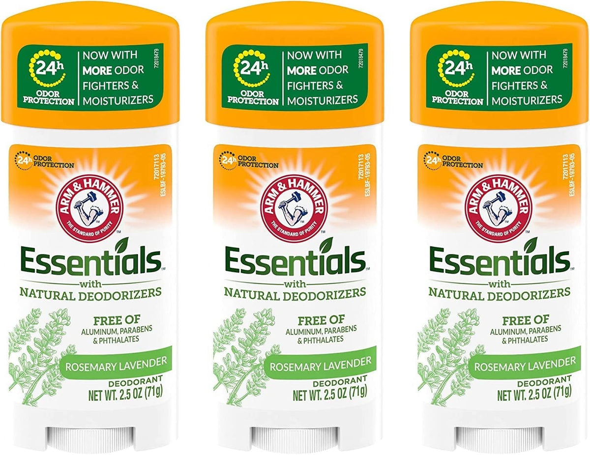 ARM & HAMMER Essentials Deodorant - Fresh Rosemary Lavender - Aluminum-Free, Paraben-Free, Phthalate-Free - 2.5oz