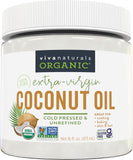 Viva Naturals Organic Unrefined Coconut Oil - Cold-Pressed Extra Virgin, 16oz for Cooking, Hair & Skin
