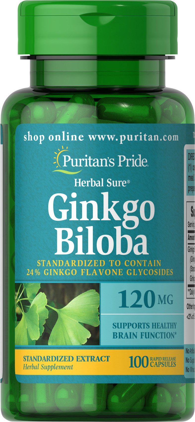 Puritan's Pride Ginkgo Biloba - Cognitive Support Capsules