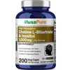 Choline & Inositol 1000mg - 200 Veggie Capsules | Non-GMO, Gluten-Free, Vegetarian