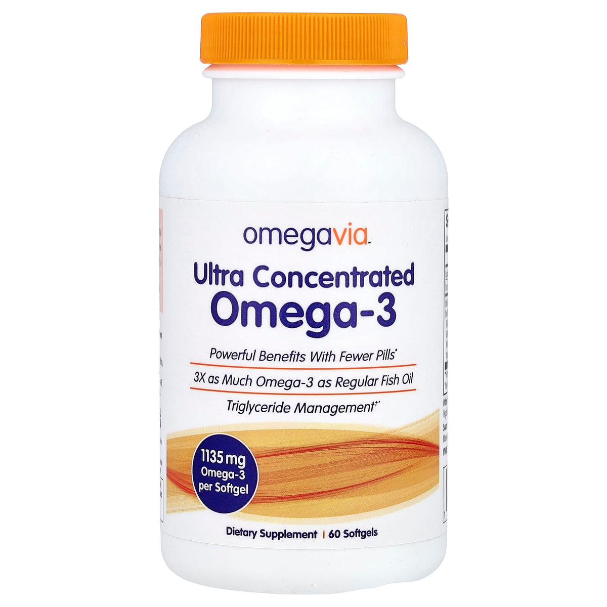 OmegaVia Ultra Concentrated Omega-3 Supplement 1,135 mg - 60 Softgels