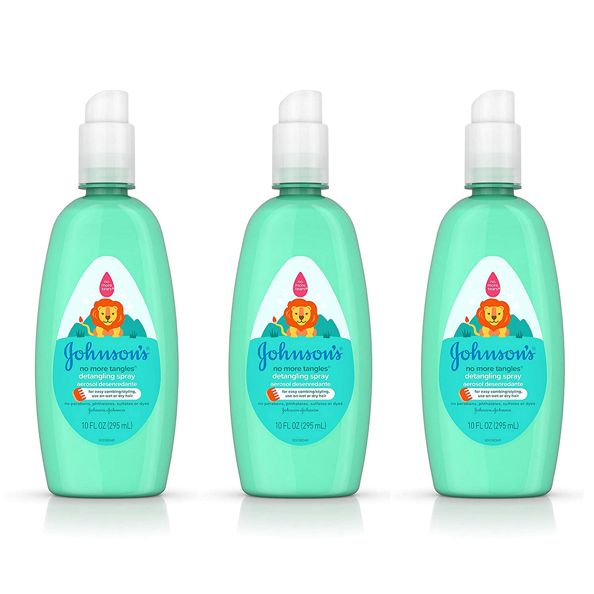 Johnson's No More Tangles Kids Detangling Spray - Hypoallergenic Tear-Free Hair Care for Wet or Dry Hair