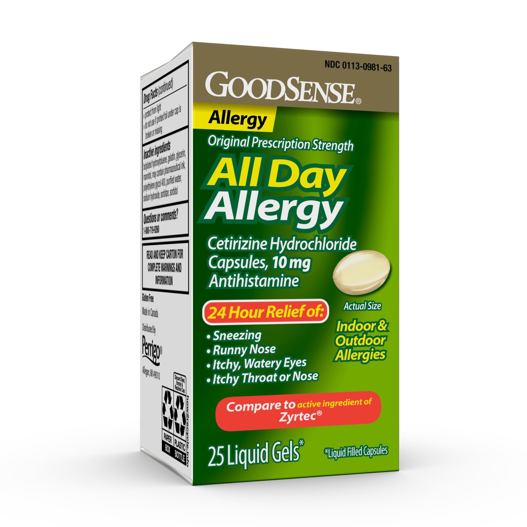 Good Sense All Day Allergy Relief - Cetirizine Hydrochloride Capsules
