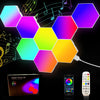 8 Pack Smart Hexagon LED Wall Lights - Music Sync RGB Gaming Room Decor Panels
