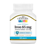 21st Century Iron 65mg - 120 Tablets - Energy & Red Blood Cell Support