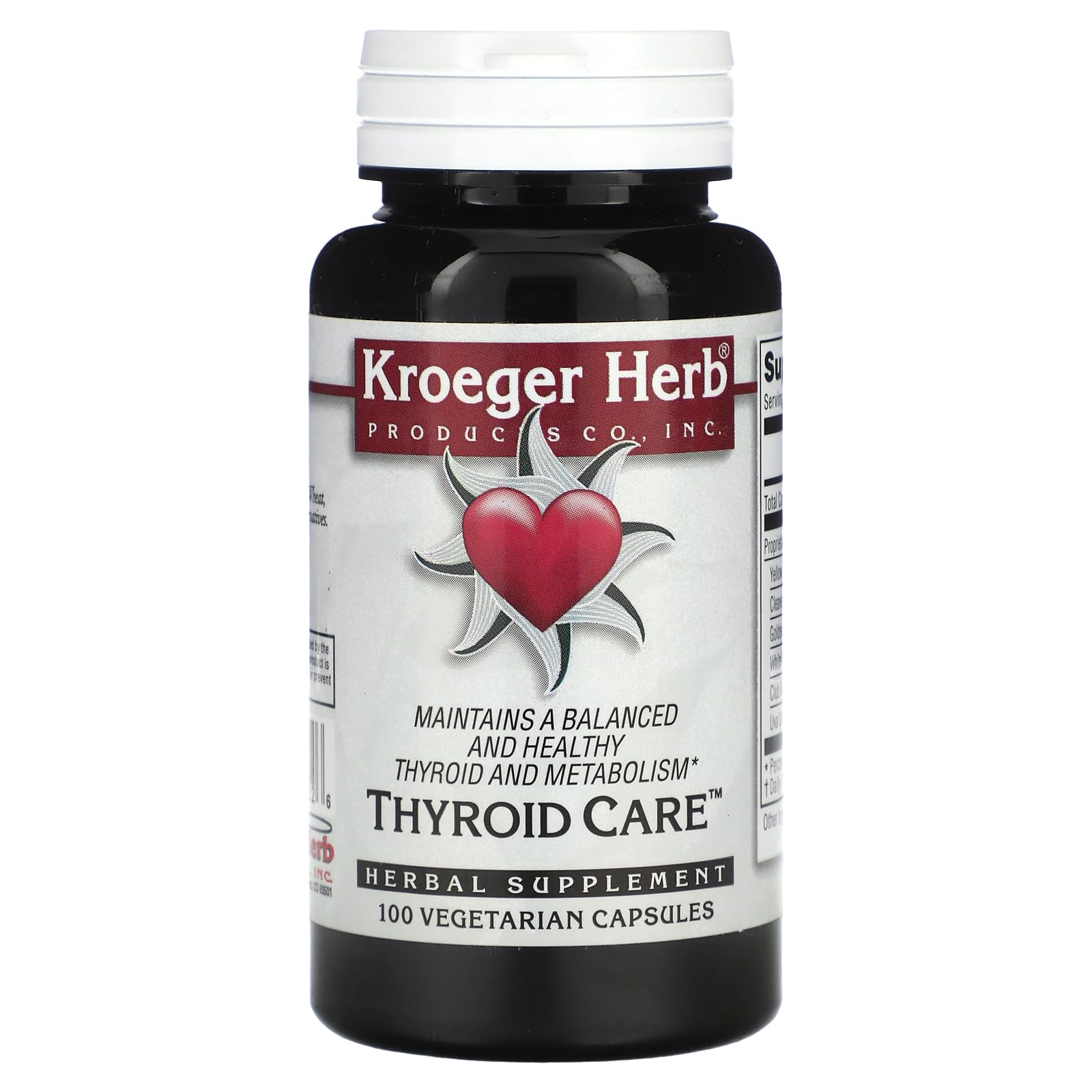 Kroeger Herb Thyroid Care Capsules - 100 Count