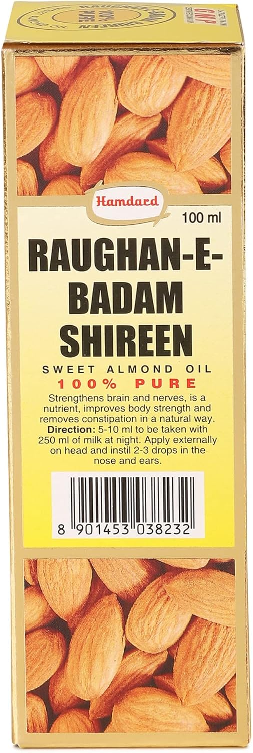Hamdard Roghan Badam Shirin Sweet Almond Oil for Hair & Skin - 2x100g
