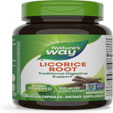 Nature's Way Licorice Root, Traditional Digestive Support Supplement*, 900 mg per 2-Capsule Serving, Non-GMO Project Verified, 100 Vegan Capsules (Packaging May Vary)