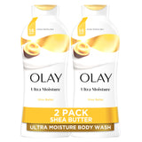 Olay Body Wash Ultra Moisture Shea Butter | 22 Ounce (650ml) | Pack of 2 | Deep Hydration for Soft Skin