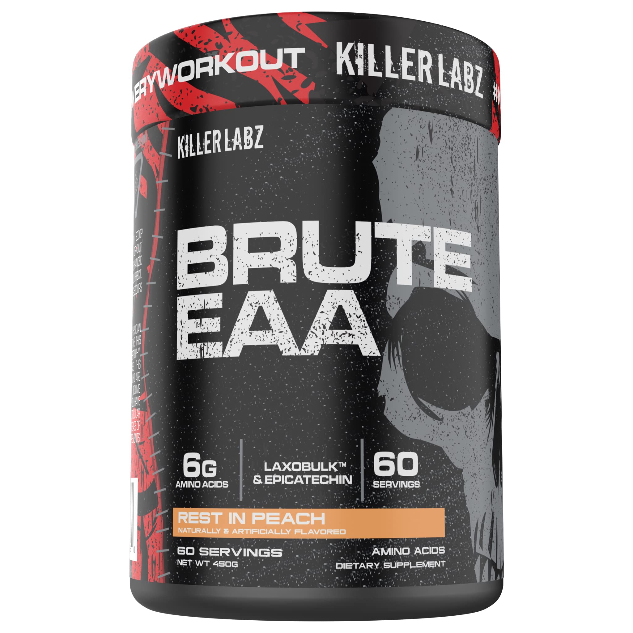 KILLER LABZ Brute EAA with Laxobulk & Epicatechin - 60 Servings (Rest in Peach)