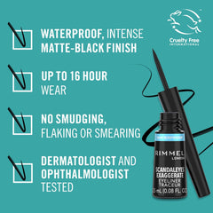 Rimmel London Exaggerate Waterproof Liquid Eyeliner, 2.5Ml, Black