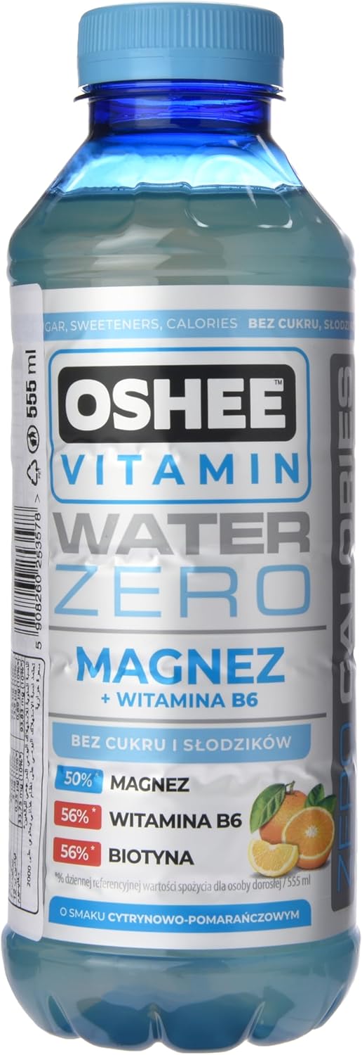 Oshee Magnez + B6 Zero Vitamin Water - Magnesium & B6 Infused, 555ml
