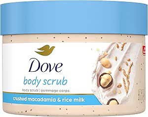 Dove مقشر الجسم باللوز المكاديميا وحليب الارز التقشير والتغذية ١٠,٥ أوقية