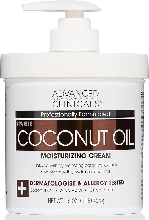 Advanced Clinicals Coconut Oil Cream - 16 oz