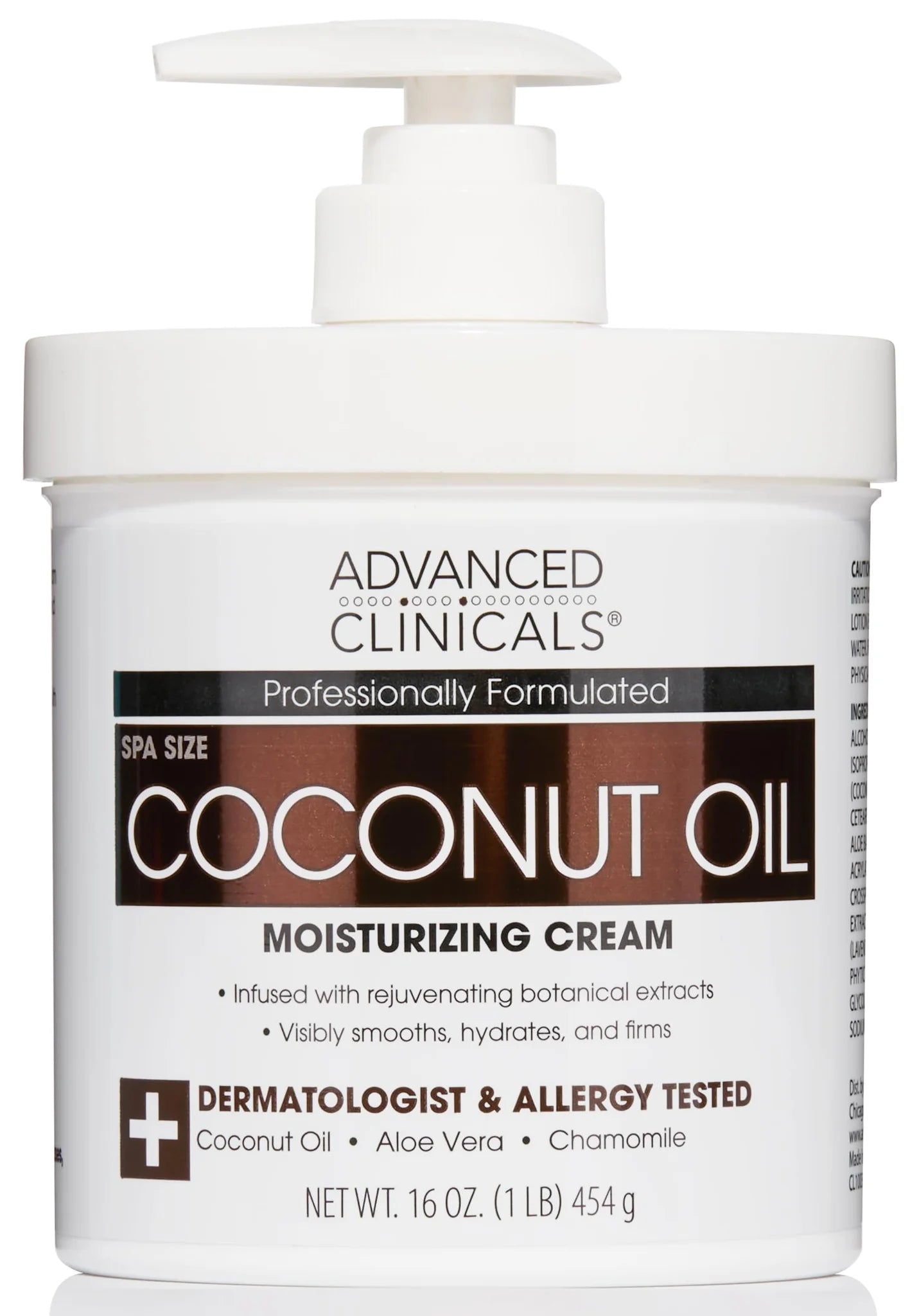 Advanced Clinicals Coconut Oil Cream - 16 oz