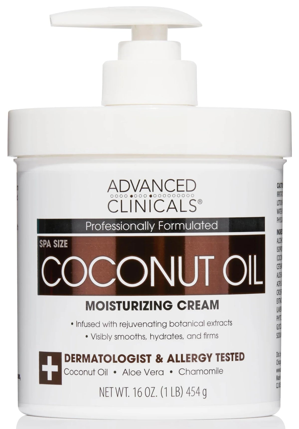 Advanced Clinicals Coconut Oil Cream - 16 oz