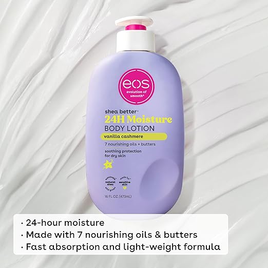 Eos Shea Better Body Lotion Vanilla Cashmere 24 Hour Moisture Skin Care 16 Fl Oz