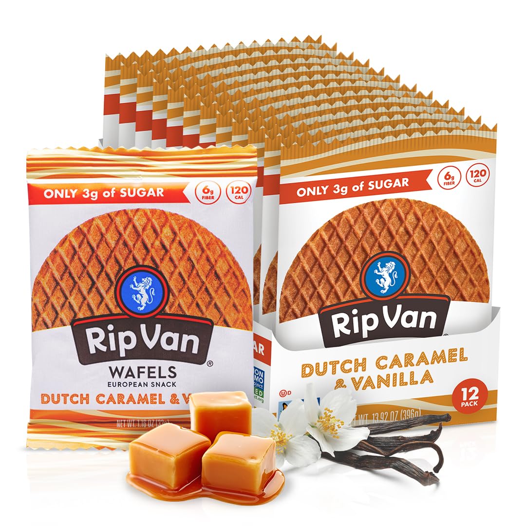 Rip Van Low Sugar Dutch Caramel & Vanilla Wafers (12 Pack)