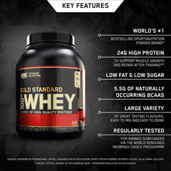 Optimum Nutrition 100% Whey Gold Standard، شوكولاتة غنية مزدوجة، 5 رطل 