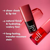 e.l.f. Sheer For It Blush Tint: Left On Red Lip & Cheek Ink