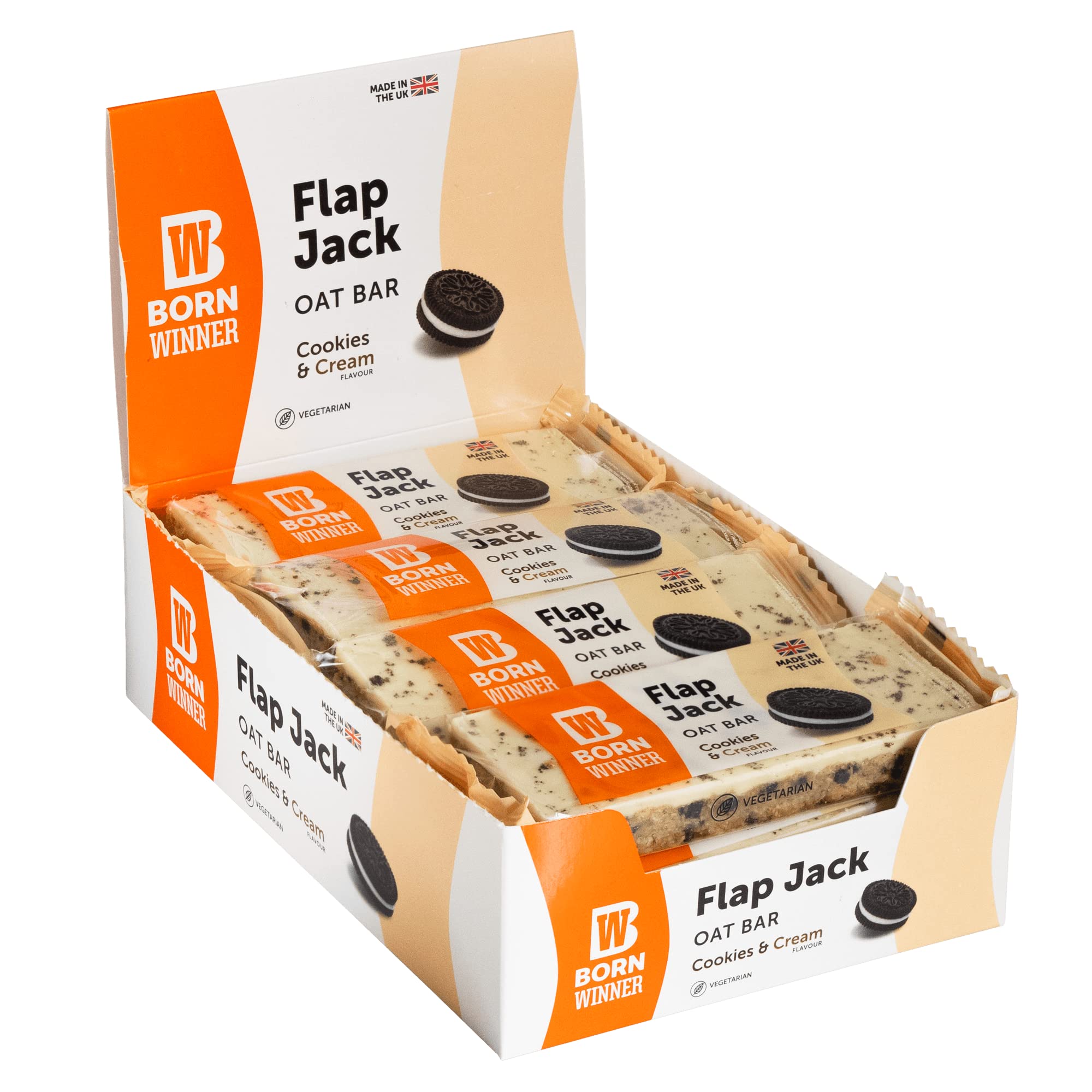 Born Winner Vegan Flapjack - Cookies & Cream (12 x 100g)