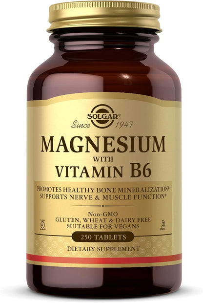 Solgar, Magnesium, With Vitamin B6, 250 Tablets