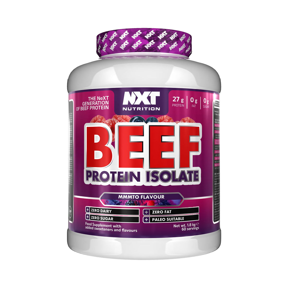 NXT Nutrition Beef Protein Isolate Mmmto Flavor - 1.8kg Paleo Keto Friendly