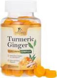 Turmeric Curcumin Gummies - 95% Curcuminoids with Black Pepper for Joint Support - Peach Flavor - 60 Count