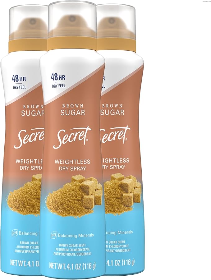 Women's 48 Hour Antiperspirant Deodorant - Long Lasting Sweat and Odor Protection, Gentle Formula, Brown Sugar Scent, 4.1 oz Pack of 3