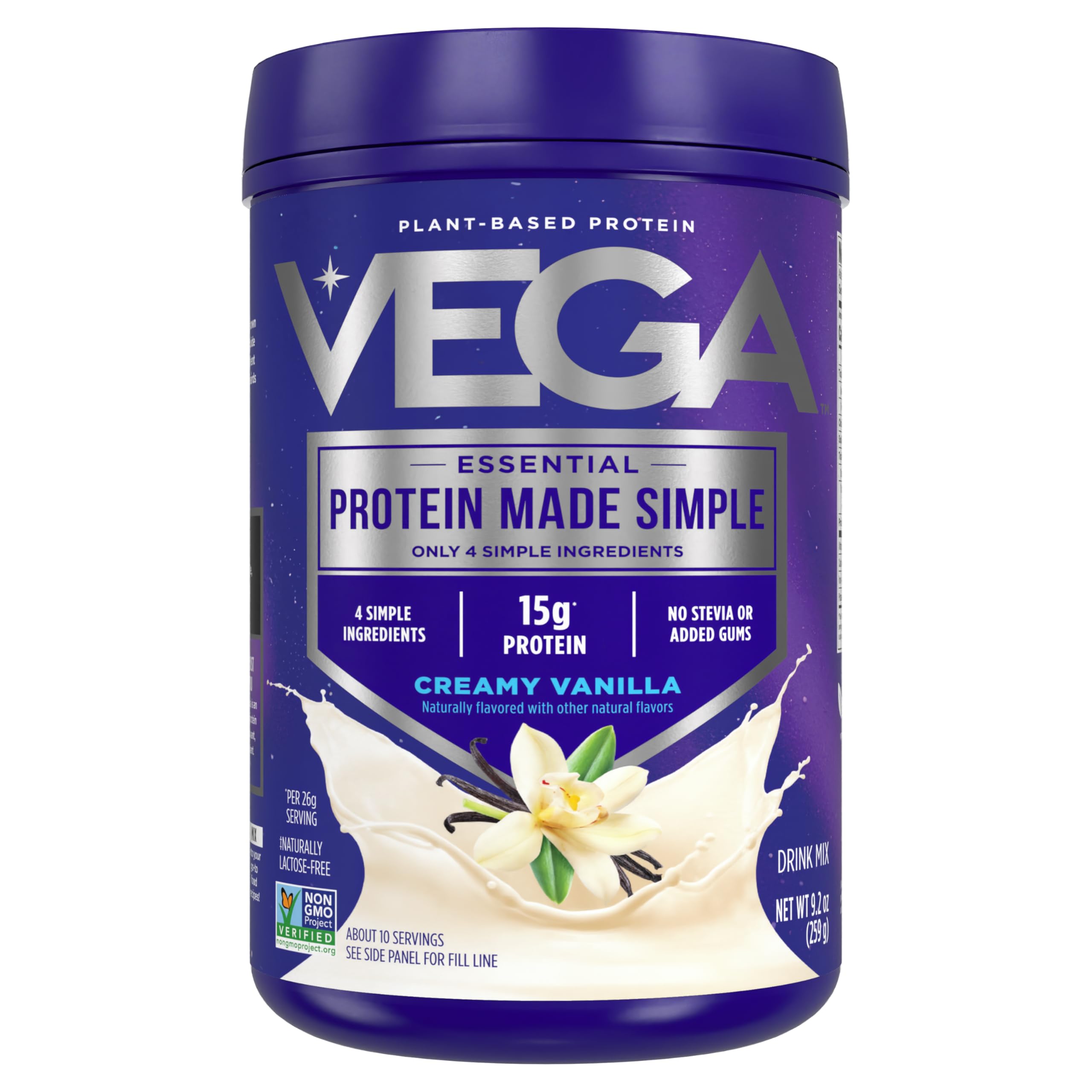 Vega Protein Powder Vanilla - 9.2oz Portable Plant-Based Nutrition
